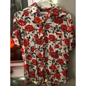 Urban Outfitters Mens Rose Patterned Button Up Size Small